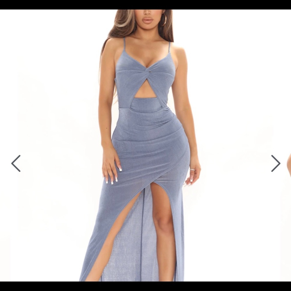 Long blue Maxi dress cut out size xs